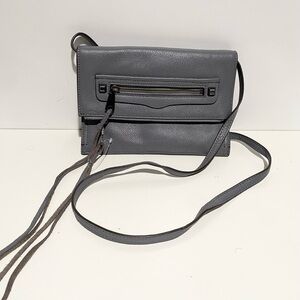 Rebecca Minkoff Regan Leather Clutch Gray‎ Leather Crossbody Bag